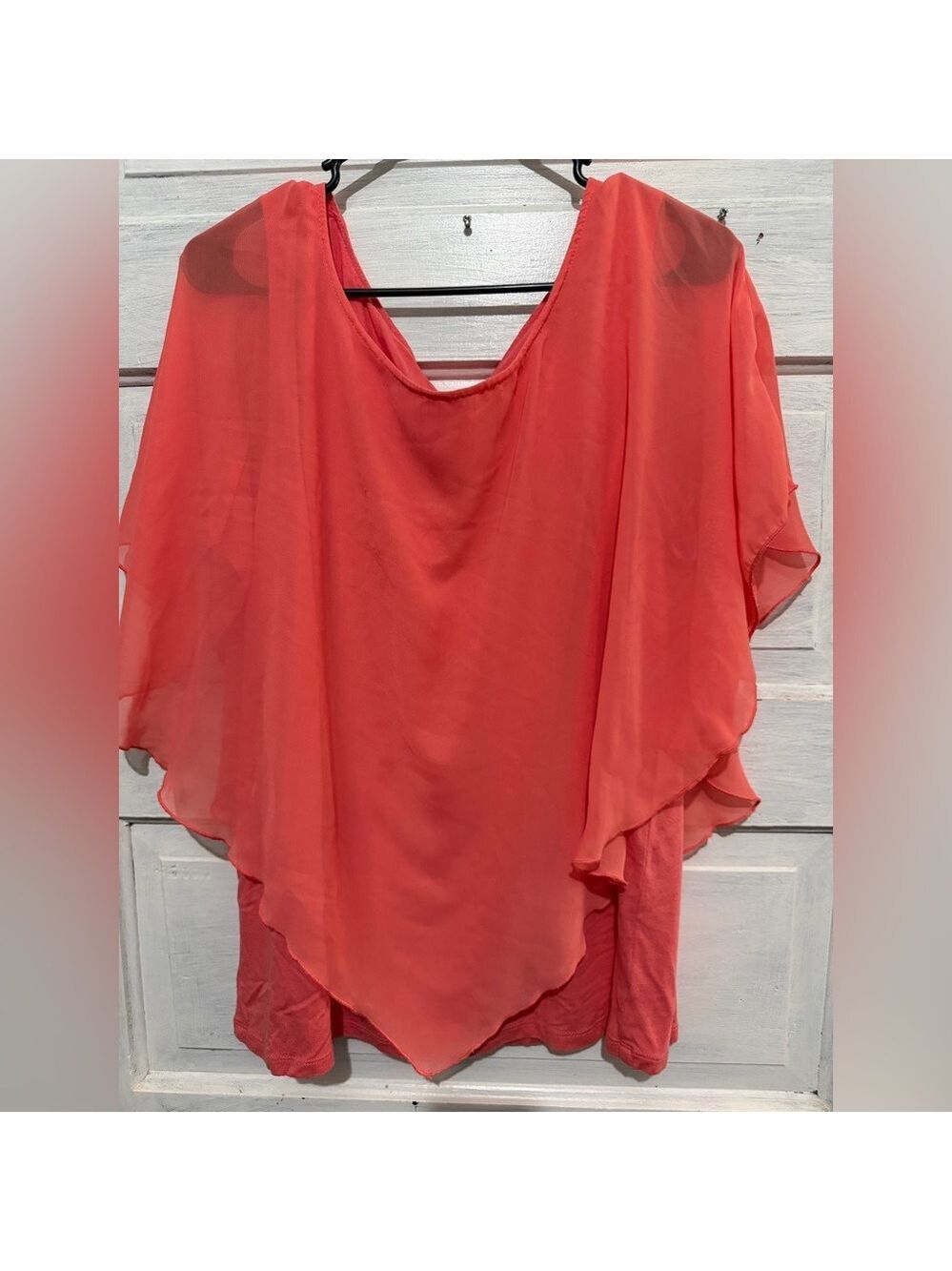 Alyx Coral Lightweight Sheer Top 2X - Picture 2 of 6